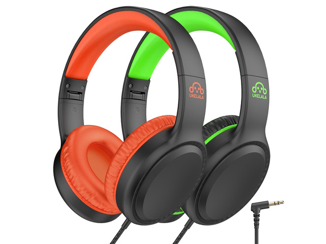 U2 2Pcs Wired Headphones for Kids for School Boys Girls w/ 3.5mm Foldable Lightweight Corded Head Phones On-Ear Compatible with Chromebooks Laptop...