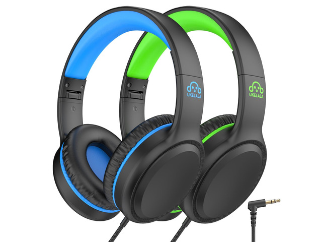U2 2Pcs Wired Headphones for Kids for School Boys Girls w/ 3.5mm Foldable Lightweight Corded Head Phones On-Ear Compatible with Chromebooks Laptop...