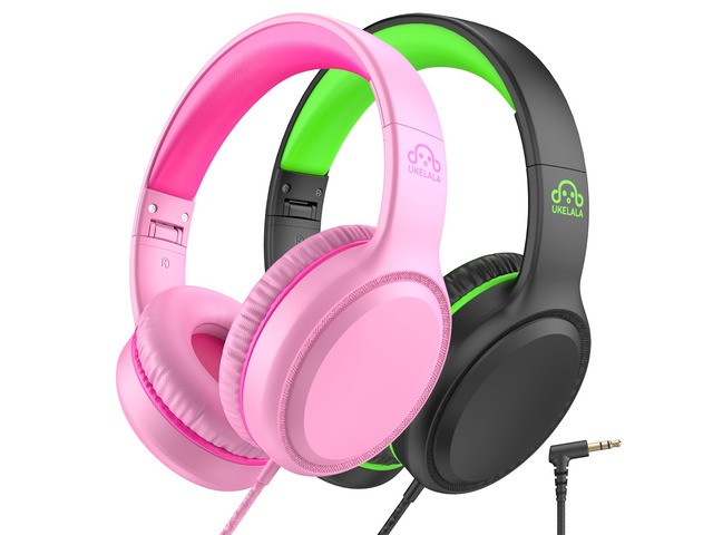 U2 2Pcs Wired Headphones for Kids for School Boys Girls w/ 3.5mm Foldable Lightweight Corded Head Phones On-Ear Compatible with Chromebooks Laptop...