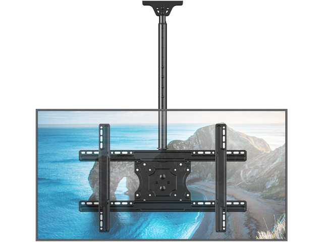 Ceiling TV Mount for 40-75 Inch Flat Curved TVs, 360° Rotation Heavy Duty Articulating Pole with 99 lbs Capacity, Max VESA 600x400mm, Adjustable...