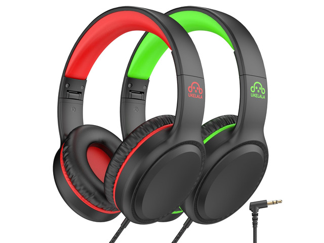 U2 2Pcs Wired Headphones for Kids for School Boys Girls w/ 3.5mm Foldable Lightweight Corded Head Phones On-Ear Compatible with Chromebooks Laptop...