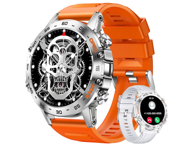 Smart Watches for Men(Answer/Calls),1.39 inch Touchscreen/5ATM Waterproof/120+ Sports Modes Fitness Watch with Heart Rate for Android/iOS Orange