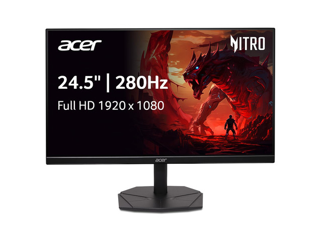 Nitro 24.5in FHD 1920x1080 280Hz Gaming Monitor KG251Q Z1biip 1ms, AMD FreeSync Premium, sRGB 99%, 2xHDMI, DisplayPort, VESA Mountable, Bluelight...