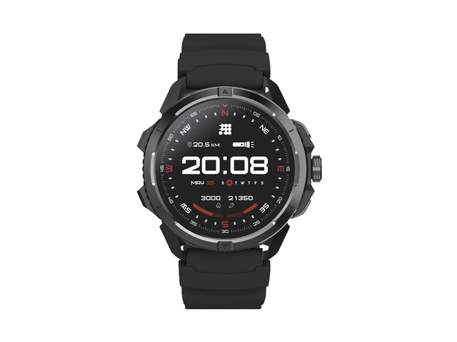 Terra Rugged Smartwatch with Dual-Band GPS Obsidian Black 1.48 AMOLED, Offline Maps, VITA AI, AI Coach, Readiness Score, 5ATM, 14-Day Battery