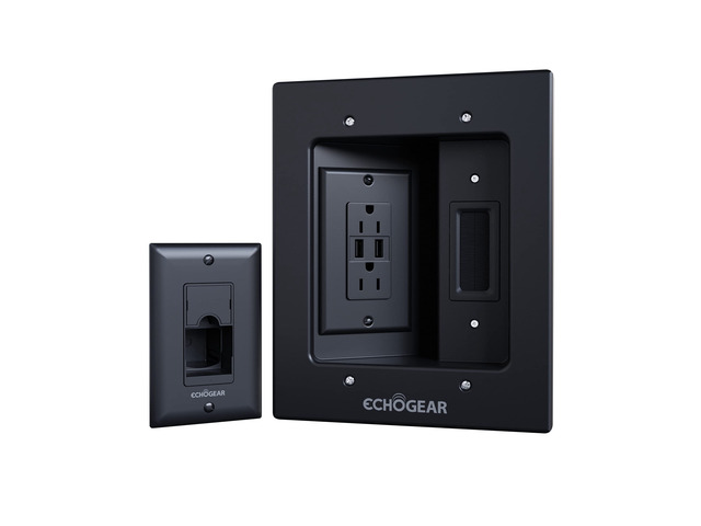 TV Cord Hider for Wall Mounted TV with 2X AC Outlets & 2X USB-A Ports - Hide Power Cables & Low Voltage Wires Behind The Wall - Includes Template,...