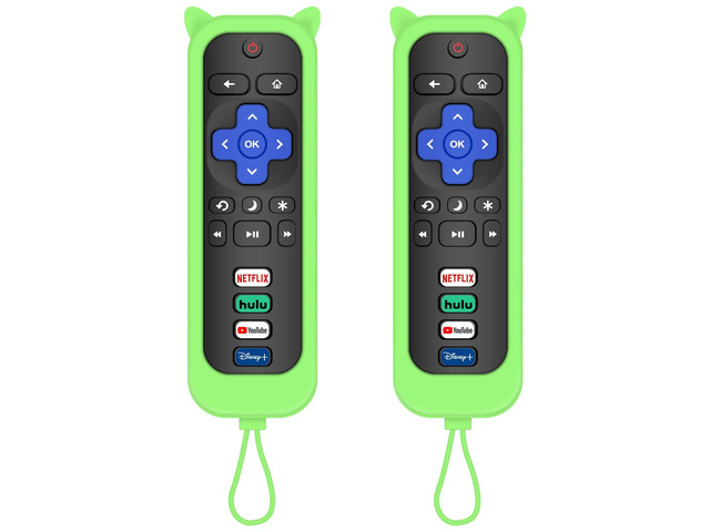 2 Pack Remote for Roku TV & Cover for Onn Roku Remote (Green) Remotes Replacement Cover Compatible with TCL Roku TV Remote, Replacement for Roku TV...