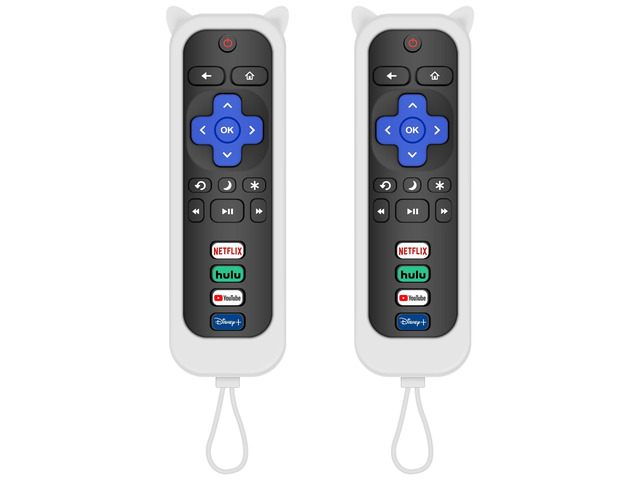 2 Pack Replacement Remote for Roku TV with Protective Cover (White) Compatible for TCL Roku/Onn Roku/Hisense Roku/Philips Roku/Sharp...