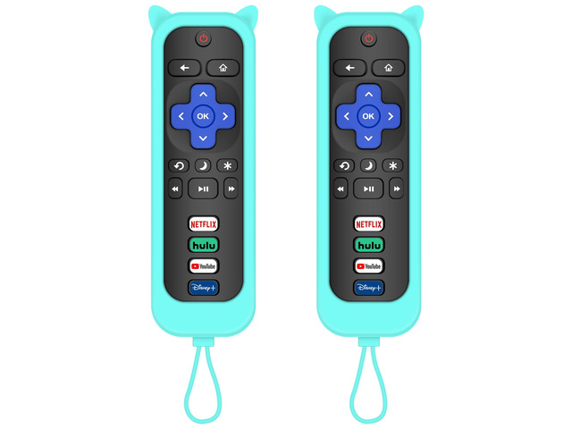 2 Pack Remote for Roku TV & Cover for TCL Roku Remote (Blue) Remotes Replacement Cover Compatible with TCL Roku TV Remote, Replacement for Roku TV...