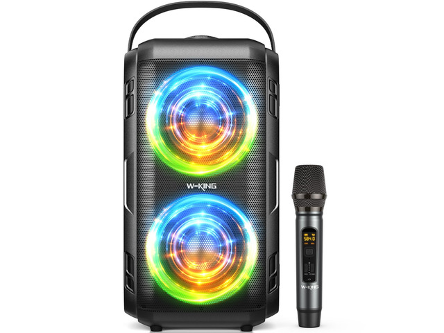 80W Bluetooth Party Speaker with Wireless Microphone Portable Loud Bluetooth Speaker-2 Full Range Drivers/Deep Bass, 105dB Sound, Adults/Kids with...