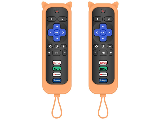 2 Pack Replacement Remote for Roku TV with Protective Cover (Orange) Compatible for TCL Roku/Onn Roku/Hisense Roku/Philips Roku/Sharp...