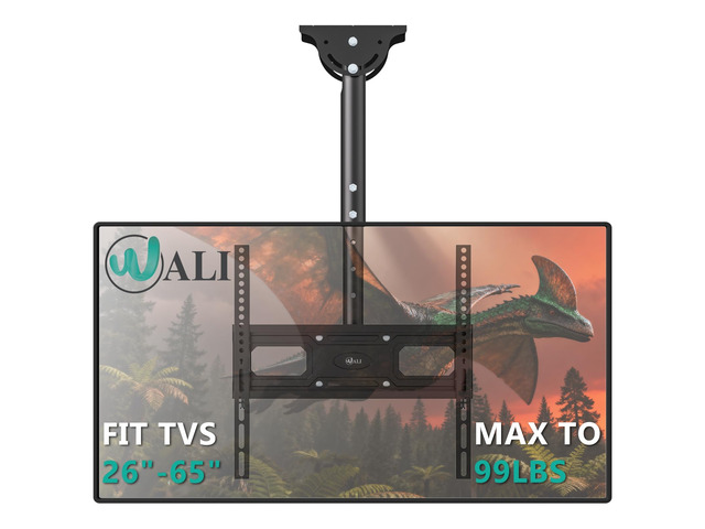 Ceiling TV Mount for Most 26-65 inch LCD LED OLED 4K TVs, up to 99 lbs Hanging Pole Ceiling Mount TV Bracket Up Down, Full Motion with Height...