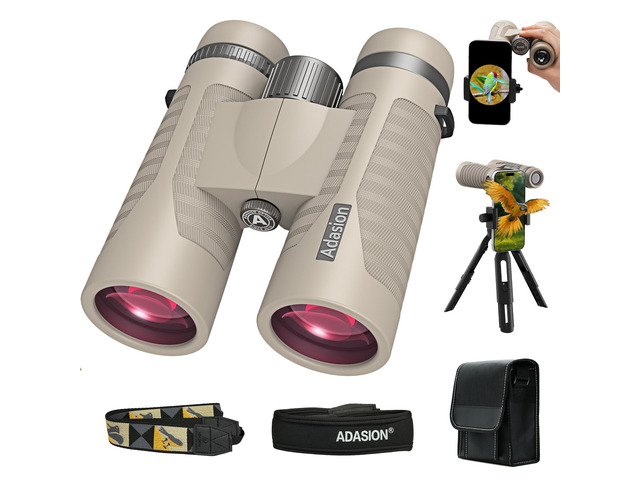 8x42 Binoculars for Adults High Powered with Phone Adapter & Tripod Super Bright BAK4 Prism, Waterproof, for Bird Watching Cruise Travel Safari...