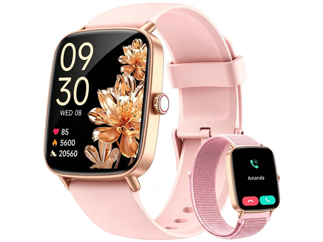 Smart Watch for Women, 1.85' HD AMOLED Fitness Tracker (Answer/Call) with 24/7 Heart Rate/Sleep/Health Monitor for iPhone & Android, 120+ Sports...