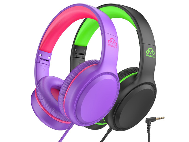 U2 2Pcs Wired Headphones for Kids for School Boys Girls w/ 3.5mm Foldable Lightweight Corded Head Phones On-Ear Compatible with Chromebooks Laptop...