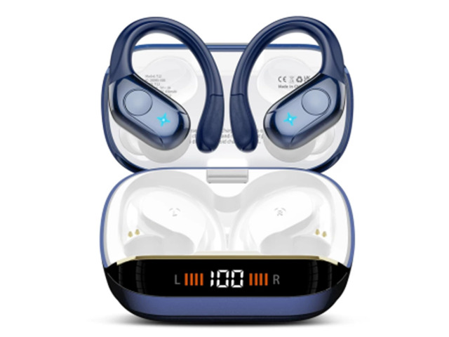 Wireless Earbuds Bluetooth 5.4 Headphones Sports, 75Hrs Bass Hi-Fi Stereo Over Ear Buds Workout Running Gym, ENC Noise Cancelling Earphones with...