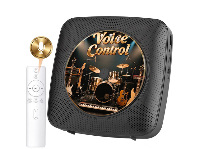 CD Player Portable Bluetooth: Offline Voice Control CD Players for Home with Remote Voice Control CD Player with Speakers with FM Radio Remote
