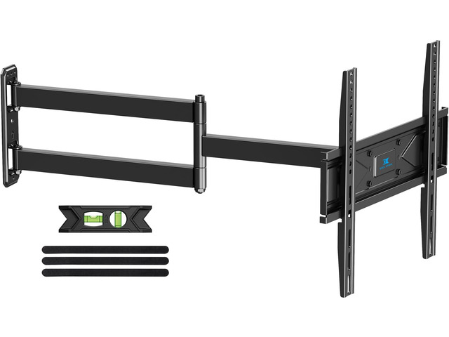 Corner TV Wall Mount Long Arm Full Motion for 42 50 55 65 inch TVs UL Listed, Fit 32-70' TV, Hold 80lbs, Swivel 180°, Tilt +5/-12°, Level +/-4°,...
