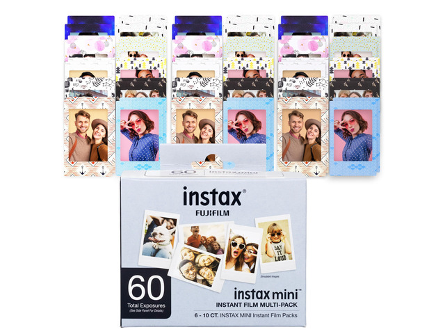 Instax Mini Film 6 Ten Packs Bundled with 60 Moshify Sticker Frame