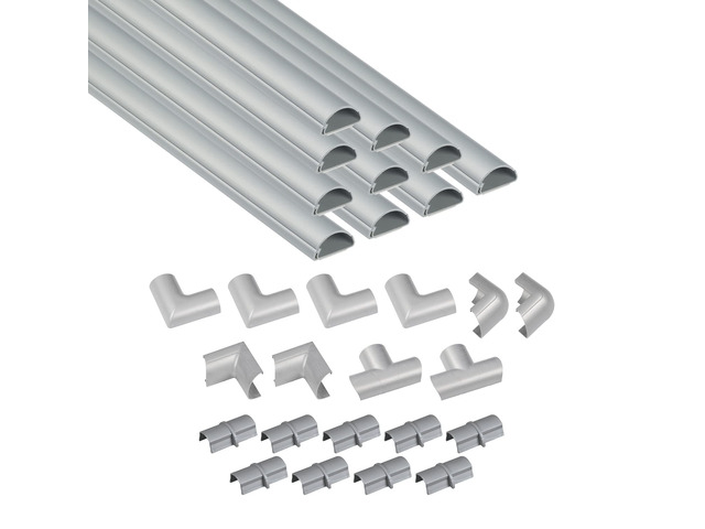 157in Cord Cover Kit, Self-Adhesive Wire Hiders, Cable Raceway to Hide Wires on Wall, Electrical Cable Management - 10x 15.7 Lengths & 19...