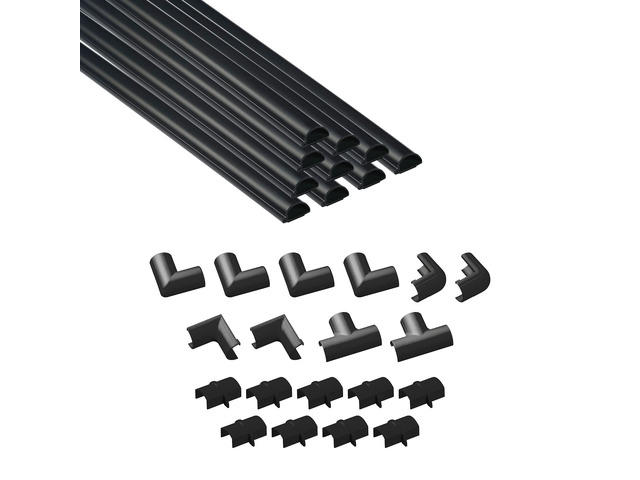 157in Cord Hider Kit, Patented Cable Cover, Hide Wires on Wall, Channel for TV Mount Cords, Raceway Wire Hiders, Paintable, Adhesive, Half Round,...