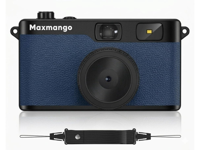 D53 Vintage Digital Camera - Retro Digital Camera 12MP Screenless Vintage Camera Disposable Camera Replacement Includes 8GB SD Card Blue