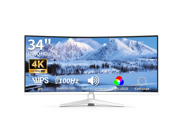 34 Inch Ultrawide Curved Monitor Built in Speakers 4K Gaming Computer Monitor 100Hz, WQHD(3440x1440P) Curved 3800R 21:9 Ultra Wide PC Display, 130%...
