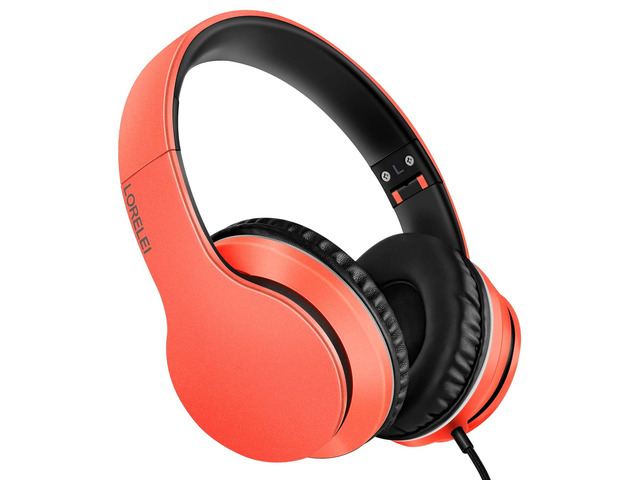 X6 Over-Ear Headphones with Microphone, Lightweight Foldable & Portable Stereo Bass Headphones with 1.45M No-Tangle,Wired Headphones for Smartphone...