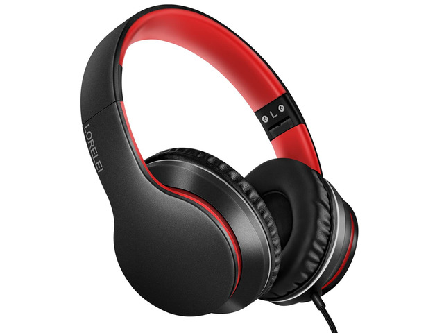 X6 Over-Ear Headphones with Microphone, Lightweight Foldable & Portable Stereo Bass Headphones with 1.45M No-Tangle,Wired Headphones for Smartphone...