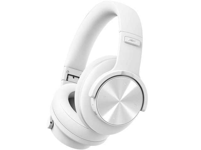B8 Wireless Bluetooth Headphones, 120H Playtime, 3EQ Modes, White Over-Ear, Built-in Microphone, Multipoint Connection, Foldable, Button & Touch...