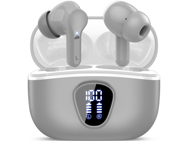 Wireless Earbuds, Bluetooth 5.4 Headphones HiFi Stereo, Bluetooth Earbuds With ENC Noise Cancelling Mic, IP7 Waterproof in Ear Earphones, 48H, LED...