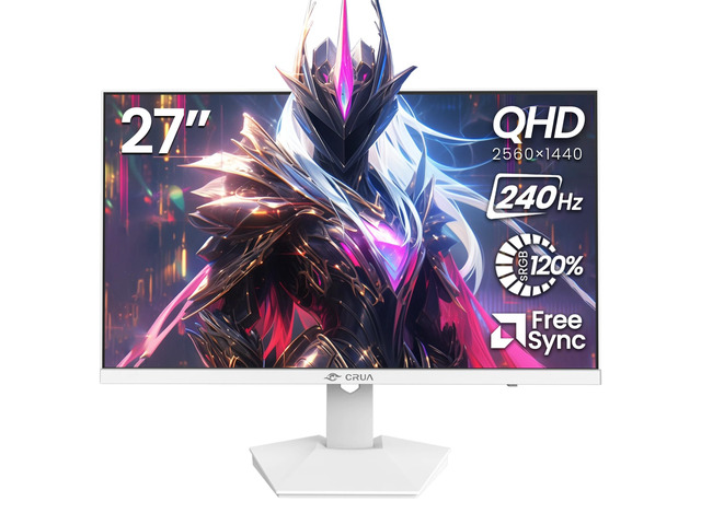 27' QHD 2560x1440 240Hz IPS Gaming Monitor, FreeSync, HDMI/DP, White 120%sRGB Color, Built-In Speakers, Blue Light Filter and 75x75mm Wall Mount...