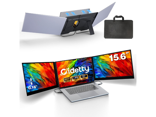 New Upgrad Laptop Screen Extender Monitor Portable, Ultra Light & Thin Triple Portable Monitor for Laptop 1080P FHD IPS Display for 13-17' Laptop,...