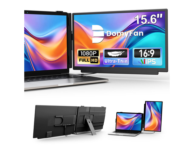 Laptop Screen Extender 15.6 FHD 1080P IPS Portable Monitor, USB-C Plug and Play Dual Screen with 100% sRGB Color Accuracy, for Windows Mac Android...