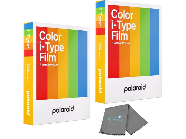 Polaroid Instant Color Film for i-Type Cameras 2 Pack, 16 Instant Photos, Works with Polaroid Now, Now+, I-2, & Lab, Bundle with a Cleaning Cloth