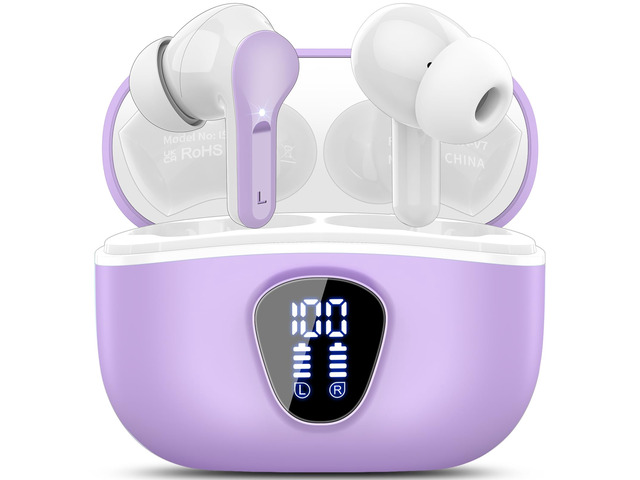 Wireless Earbuds, Bluetooth 5.4 Headphones HiFi Stereo, Bluetooth Earbuds With ENC Noise Cancelling Mic, IP7 Waterproof in Ear Earphones, 48H, LED...