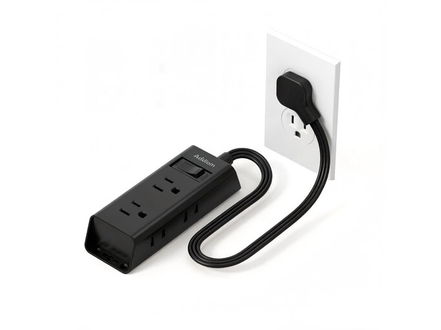 Flat Plug Power Strip with 6 Outlet Extender, 1 FT Extension Cord Flat Wall Plug with Multiple Outlets, No Surge Protector for Cruise Ship, Travel,...