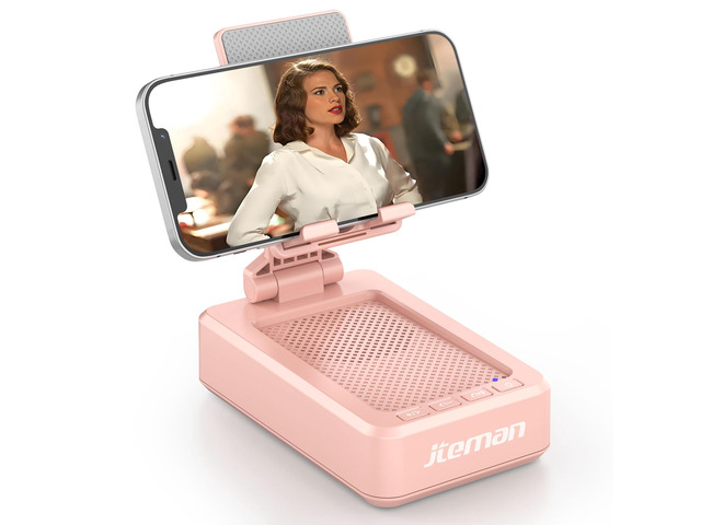 Bluetooth Speaker with Cell Phone Stand,Gifts for Men Tech Gadgets Big Sound & Clear Bass, Wireless Audio Speaker Stand for iPhone/Android,...