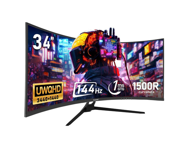 34 Inch Ultrawide Curved 144Hz Gaming Monitor,UWQHD PC Screen 21:9 aspect ratio,3440x1440 Resolution,1500R,99%sRGB,Adaptive Sync,178° Viewing...