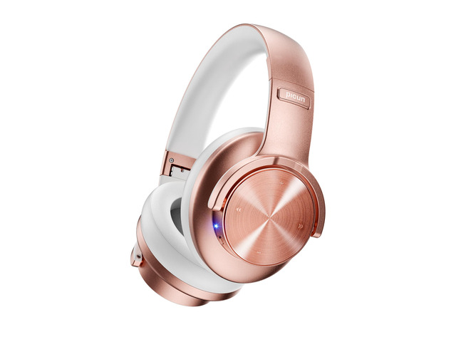 B8 Wireless Bluetooth Headphones, 120H Playtime, 3EQ Modes, Rose Gold Over-Ear, Built-in Microphone, Multipoint Connection, Foldable, Button &...