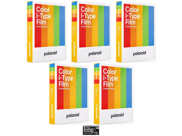 Impossible/Polaroid Color Glossy Instant Film for Polaroid Originals I-Type OneStep2 Camera - 5-Pack