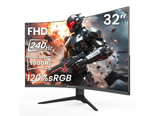 32' FHD 1080P 240Hz Curved Gaming Monitor, 1800R, AMD FreeSync, Black VA Screen, 120%sRGB, 3500:1, Low Blue Light, HDMI 2.0/DP 1.4 and 100x100mm...