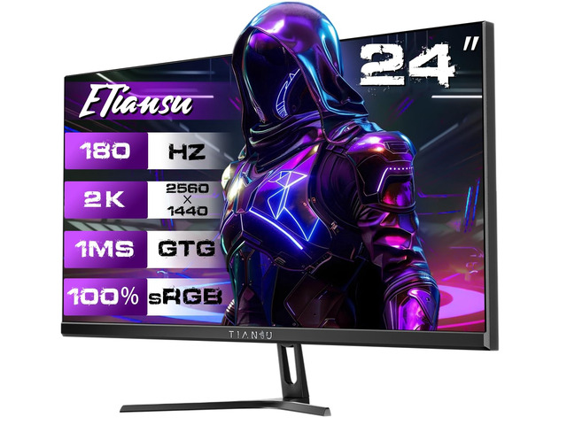 24' QHD 180Hz IPS Gaming Monitor,1ms FreeSync,100%sRGB,95%DCI-P3,DP1.4,VESA 1440P 2K HDMI 2.0 Stereo Speakers Eye Saver Mode Competitive-grade...