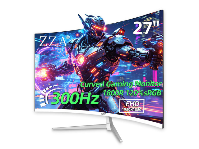 27 Inch Curved 300Hz Gaming Monitor White Computer Monitor FHD 1080p, 1800R Curvature VA Panel, Supports AMD FreeSync, HDR10, HDMI and DisplayPort,...