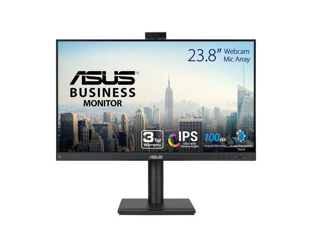BE249QFK 24 Inch 1080P FHD Computer Monitor, Webcam, HDMI, DisplayPort IPS, FHD 100Hz, Frameless, VGA, Mic Array, Speakers, Height Adjustable,...