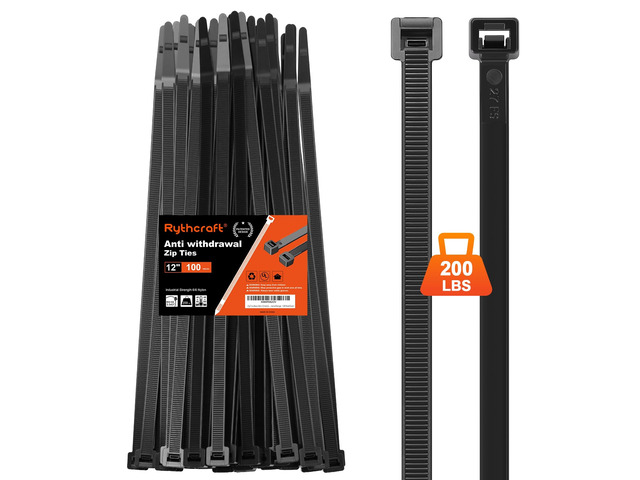 Zip Ties Heavy Duty 14 inch 200 LBS Tensile Strength Cable Ties Extra Large Wire Ties Adjustable Nylon Tie Wraps for Indoor Outdoor Patented...
