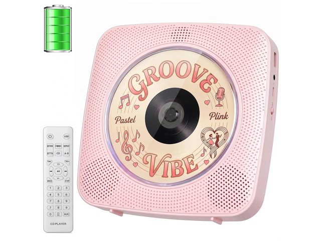CD Player Portable Bluetooth CD Players for Home Rechargeable Desktop Wall Mountable Portable CD Player Dual Speakers 1800mAh Boombox FM Radio MP3...