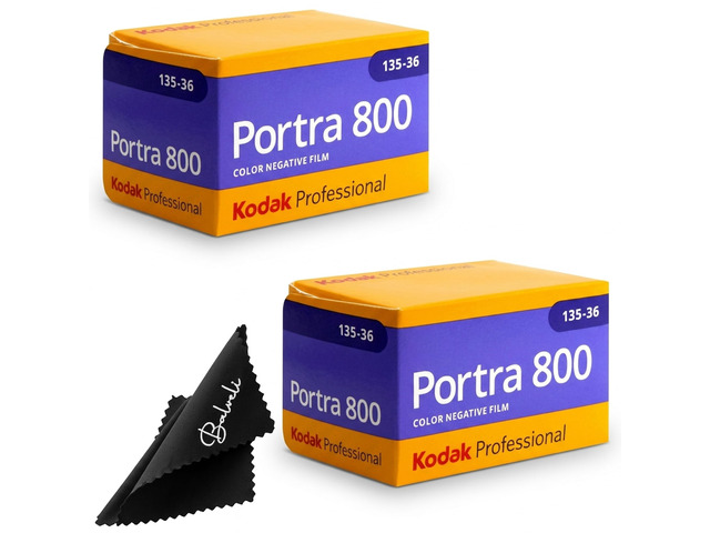 Kodak Portra 800 35mm Film 2 Pack 36exp for 35mm Film Camera Roll Bundle - Kodak Film- Cloth - 35 mm Film Roll- Camera Film