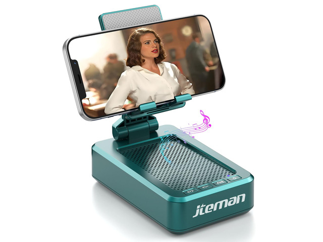 Bluetooth Speaker with Cellphone Stand,Gifts for Men Tech Gadgets Big Sound & Clear Bass, Wireless Audio Speaker Stand for iPhone/Android, Foldable...