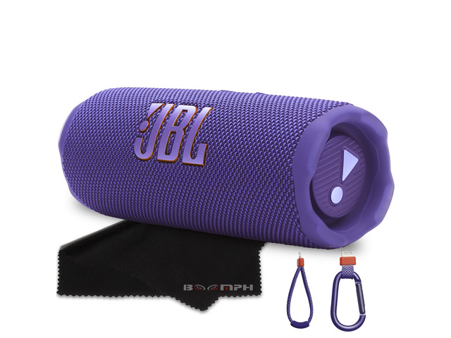 Flip 7 Portable Bluetooth Speaker, IP68 Waterproof, Dustproof, Drop-Proof, PushLock System, AI Sound Boost, 16H Battery Purple Boomph's...