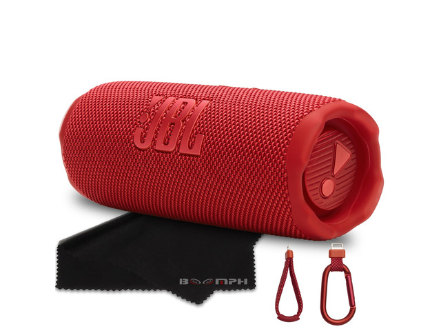 Flip 7 Portable Bluetooth Speaker, IP68 Waterproof, Dustproof, Drop-Proof, PushLock System, AI Sound Boost, 16H Battery Red Boomph's...